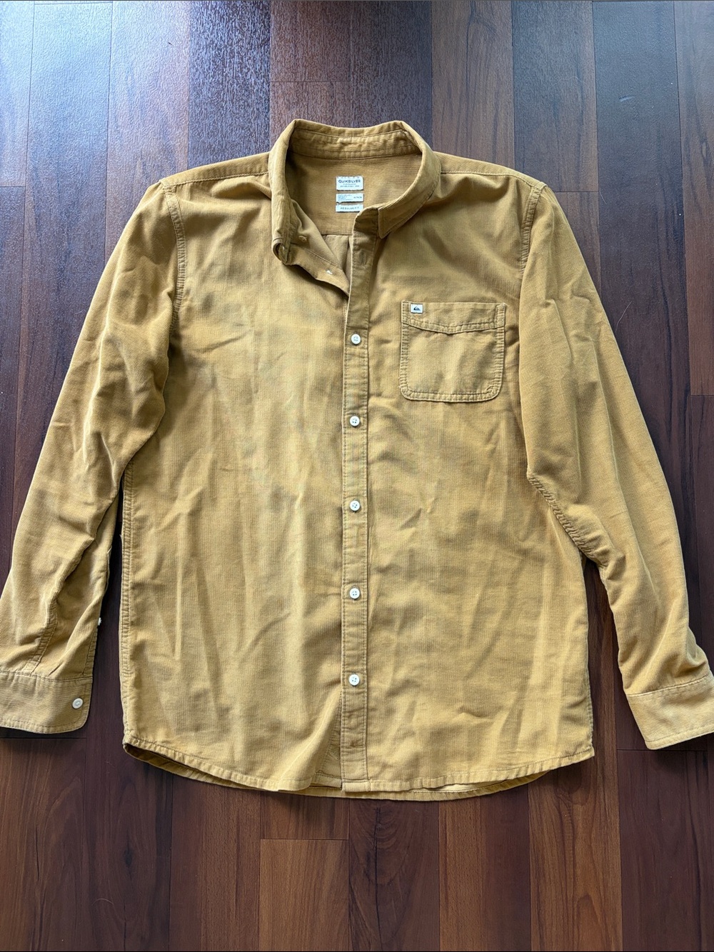 Quiksilver Men's Mustard Button-Down Casual Shirt